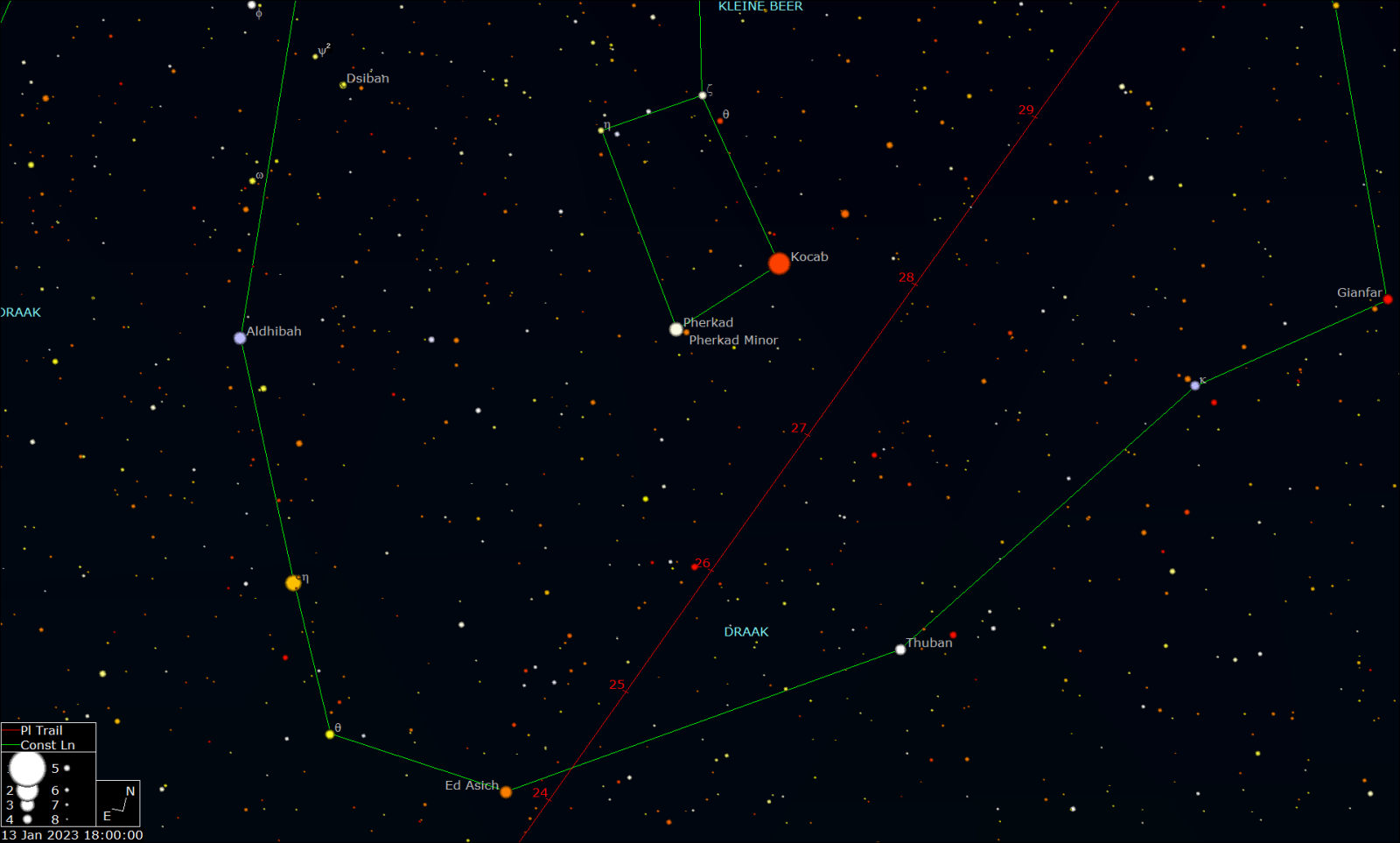 Detailkaartje komeet C/2022 E3 (ZTF)