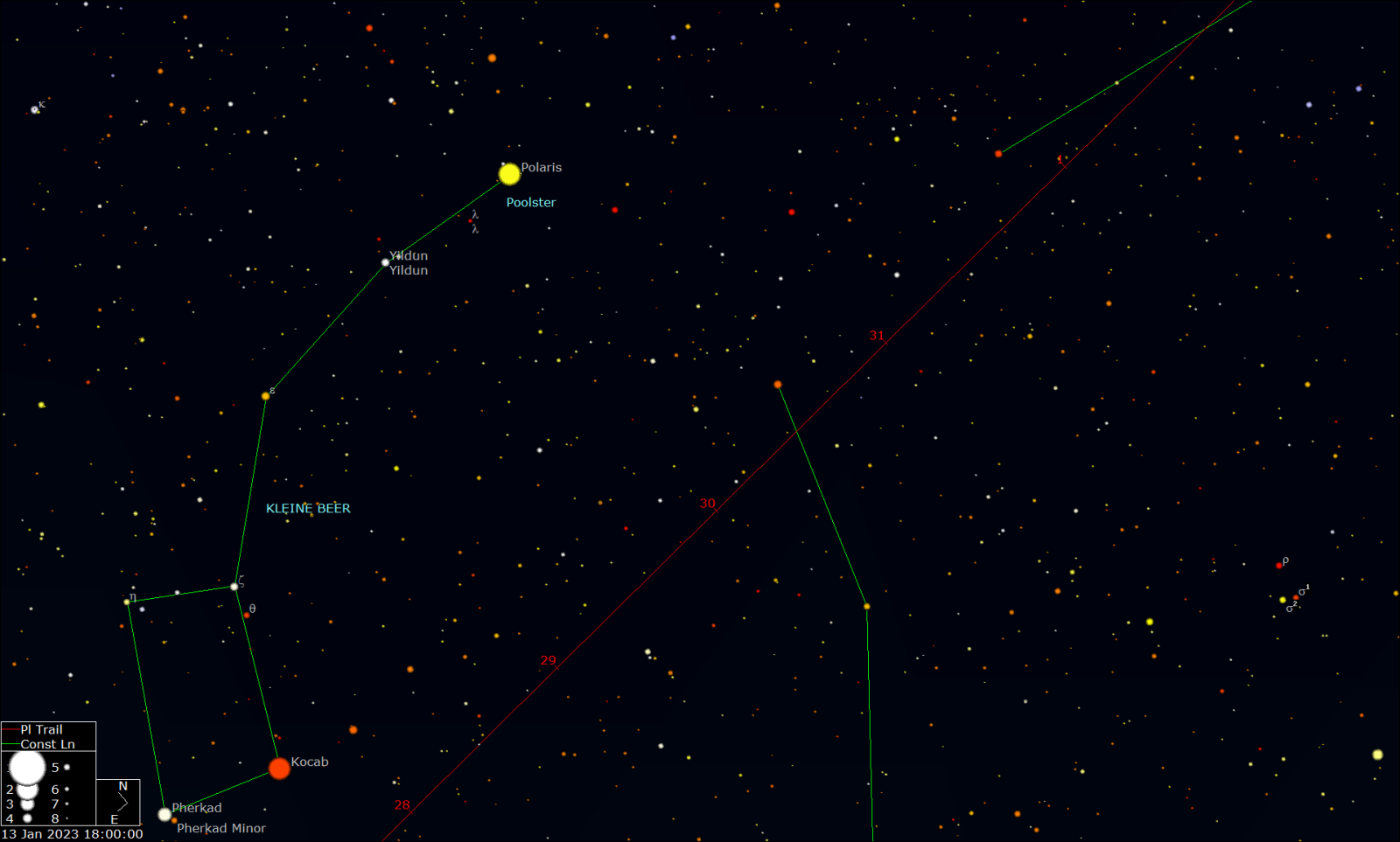 Detailkaartje komeet C/2022 E3 (ZTF)